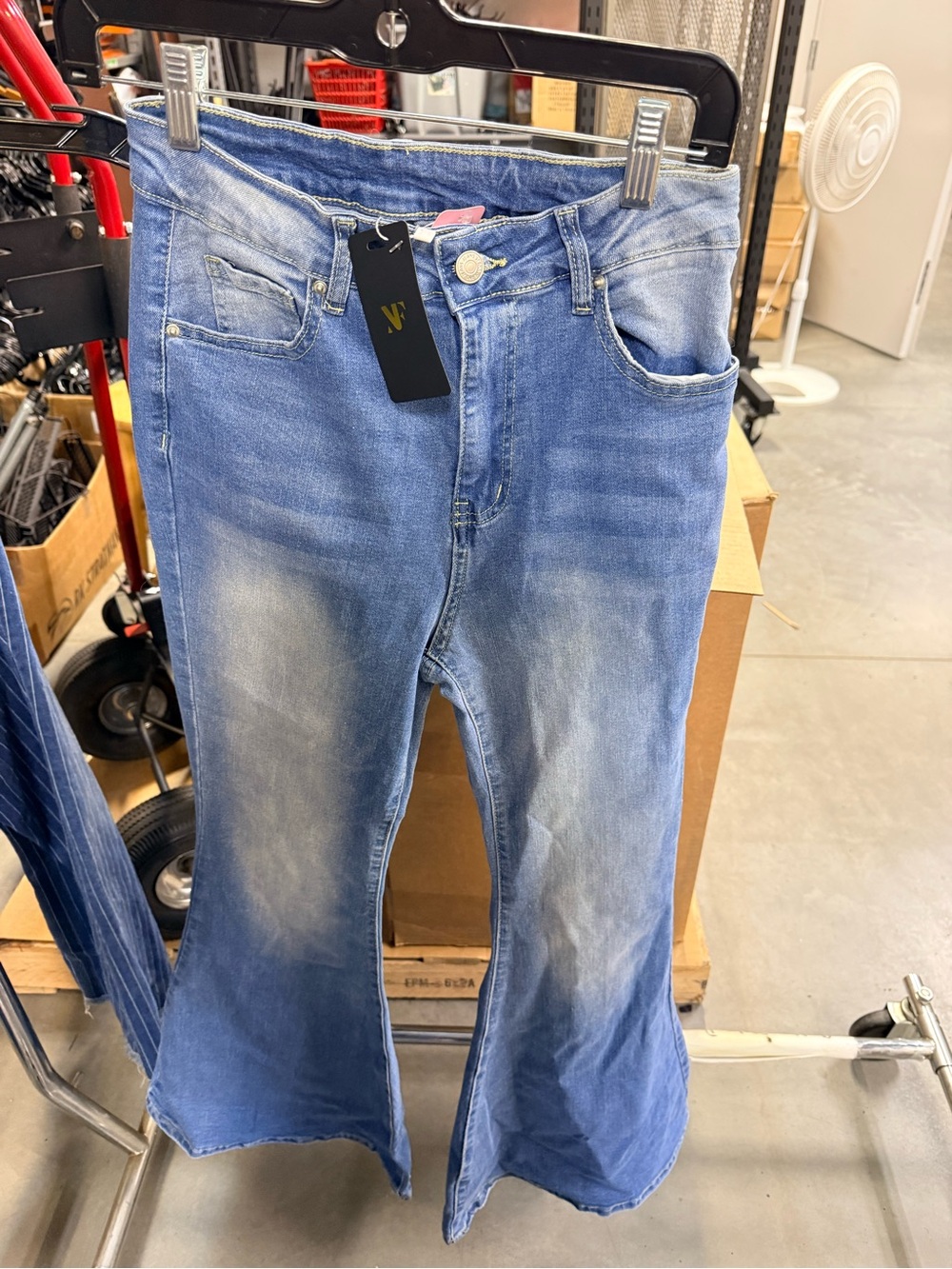 Women’s Blue Flared Jeans - Casual High-Rise Stretch